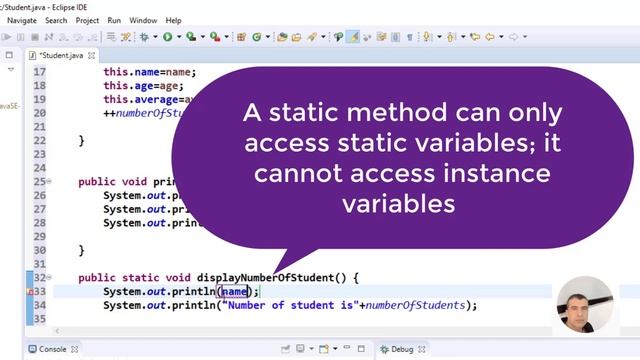Static & Non-Static Methods and variables in Java (Part 2) смотреть онлайн