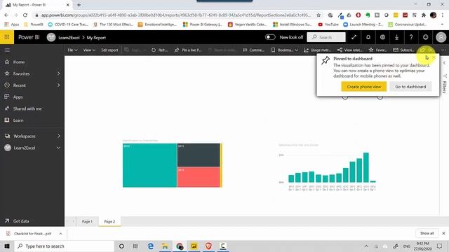 Pin a Visual Power BI Service смотреть онлайн