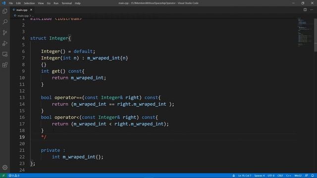 C++ 20 three way comparison operator -Ep06 : Dealing with members without the spaceship operator смотреть онлайн