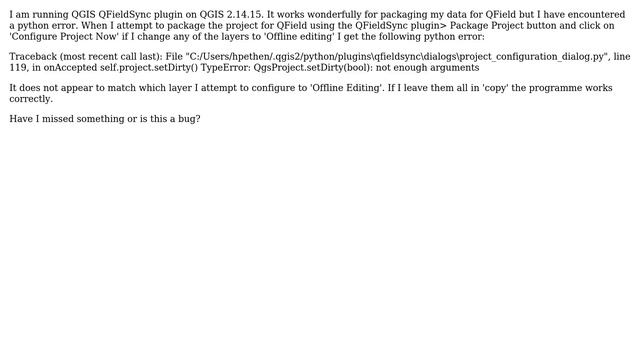 GIS: Python error in QGIS Qfield QFIeldSync plugin configure layers смотреть онлайн