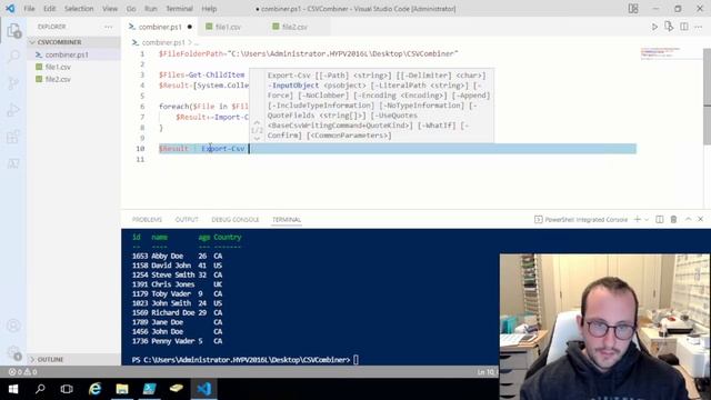 PowerShell Tutorials : CSV Combiner смотреть онлайн