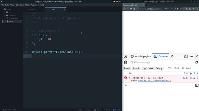 [ITA] JavaScript - Gestire gli errori dell'applicazione e passare alla modalità strict смотреть онлайн