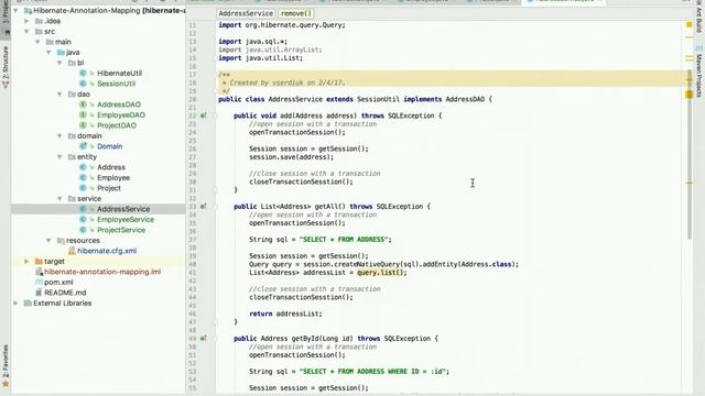 Урок 6 - содание DAO и Service слоев (Hibernate annotations, H2) смотреть онлайн