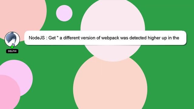 NodeJS : Get " a different version of webpack was detected higher up in the tree" error in CRA reac смотреть онлайн