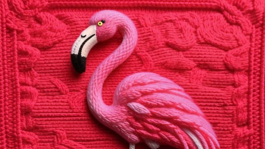 Квадратные вязаные мотивы с ФЛАМИНГО от нейросети. ПОДБОРКА №1. смотреть онлайн