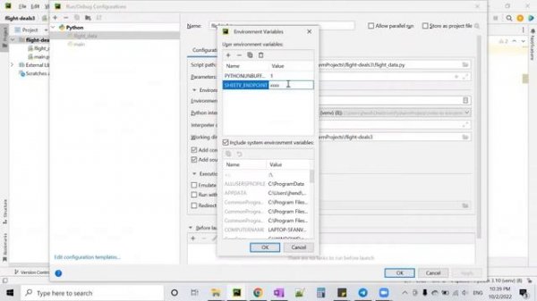 How to create environment variables in Pycharm