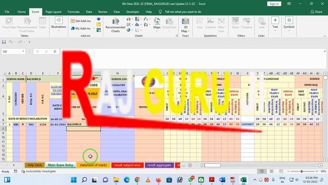 Result Excel Sheet 2021-22 For Class 9th Official | Last Updated 12 May 22 | Result Worksheet 2022 смотреть онлайн