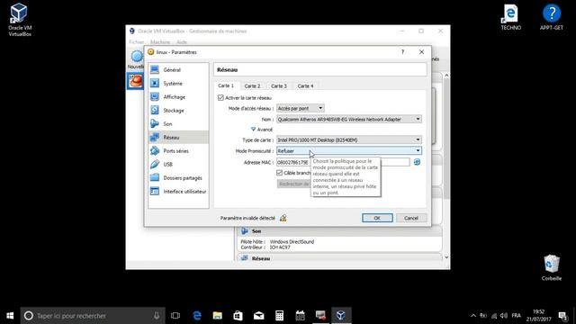 configurer et intégrer votre carte réseau wifi physique sur VirtualBox смотреть онлайн