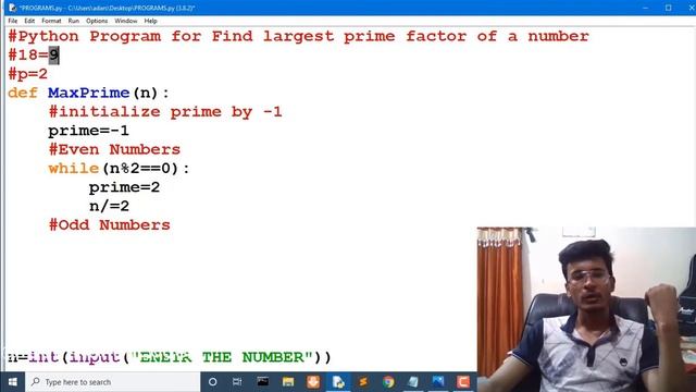 Python Program To Find Largest Prime Factor Of a Number | Python | Hindi смотреть онлайн