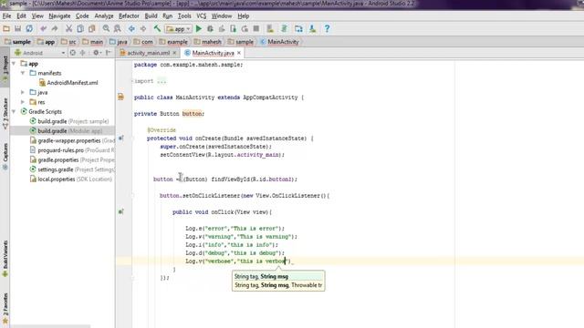Android Logging Example смотреть онлайн