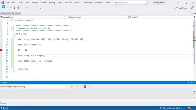 C++ Array Demonstration смотреть онлайн