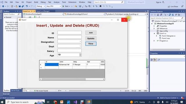 20. CRUD (Create, Update, Delete) in WinForms | C# WinForms Tutorial for Beginners смотреть онлайн