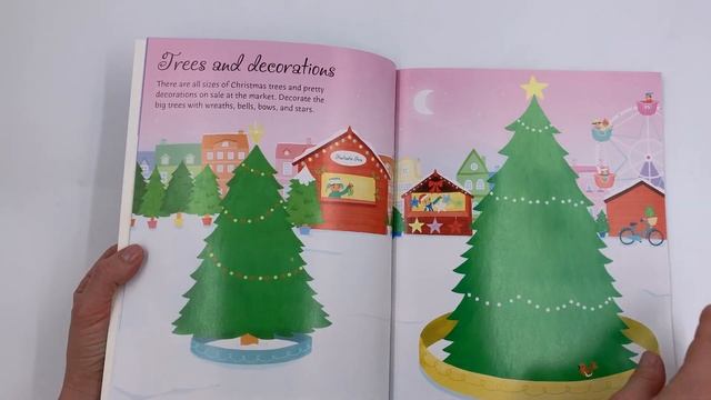Новогодние наклейки на английском языке Usborne First Sticker Book Christmas Market смотреть онлайн