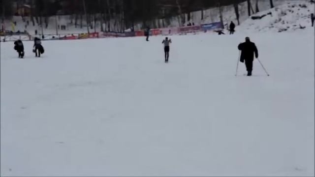 Разминка перед стартом Московской лыжни - 2014 смотреть онлайн