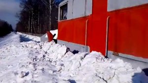 Снегоуборочный поезд: ТГМ6-1975  и снегоуборочный вагон