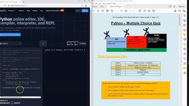 Python Lesson 2 - Creating a quiz смотреть онлайн