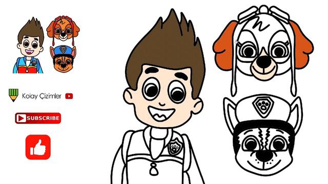 PAW Patrol'den Ryder, Chase ve Skye nasıl çizilir 🐶👮🐾🐶🎀🌈 смотреть онлайн