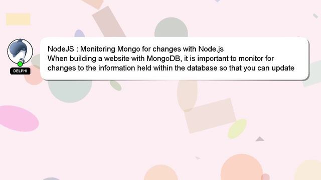 NodeJS : Monitoring Mongo for changes with Node.js смотреть онлайн