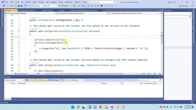 JWT authorization and authentication integration in swagger || asp.net core 5.0 jwt authentication смотреть онлайн