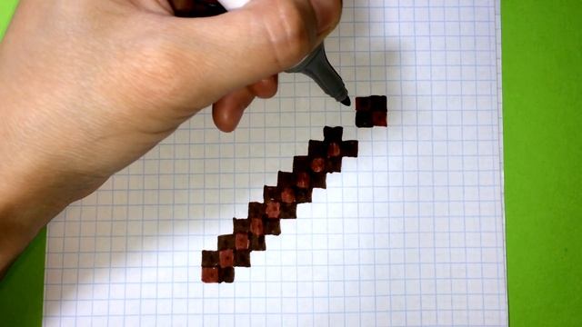 Как Рисовать Алмазную Кирку из Майнкрафт - Рисунки по Клеточкам - Pixel Art смотреть онлайн