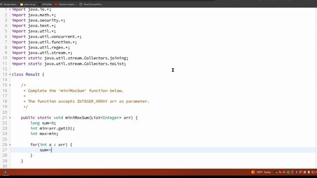Java Mini-Max Sum | HackerRank | using arrays, comparison, for loops смотреть онлайн