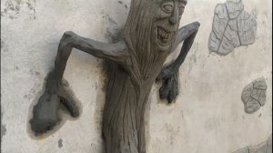 как  сделать дерево сказочное  с  лицом  из  арт бетона, мастер  класс, работа  мастерской Бека