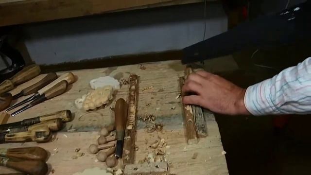 Деревянный шкант с шариком из акации. Резьба смотреть онлайн