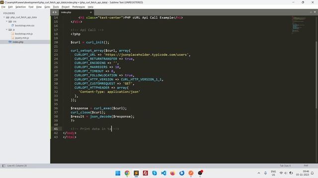 PHP cURL Fetch Api Data смотреть онлайн