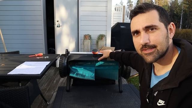 Lawn sweeper / Leaf collector // Gardena leaf Collector review смотреть онлайн