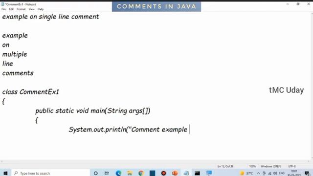 1.10.13. comments in java tutorial in TELUGU Part 1- Part 2 link in description смотреть онлайн