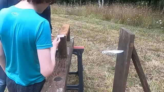 Knife Throwing Machine Part 2 - Accuracy Testing Trick Shots смотреть онлайн