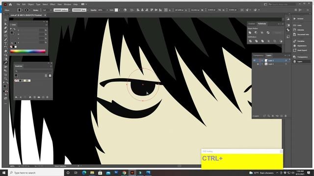 Adobe Illustrator How To Sketch to Vector Anime Character Lawliet / vector Art смотреть онлайн