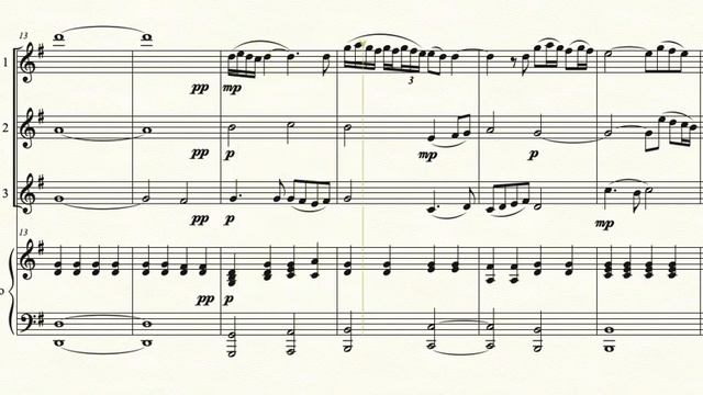 Morricone - Gabriel's Oboe for 3 flutes and piano - play along with a virtual ensemble (Flute 3) смотреть онлайн