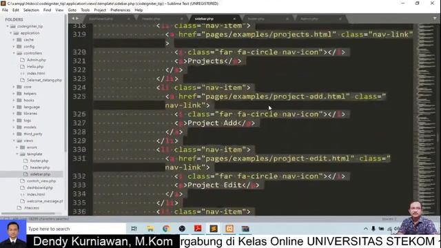 Bagian 2 - Menggunakan Template Admin LTE di Code Igniter || Kuliah di Universitas Stekom смотреть онлайн