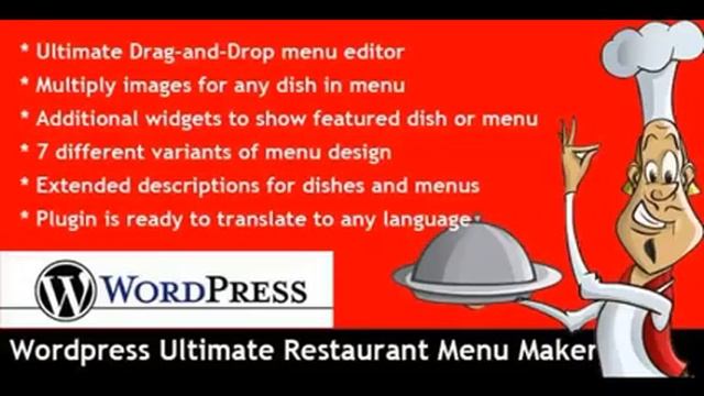 Preview WordPress Ultimate Restaurant Menu Maker смотреть онлайн