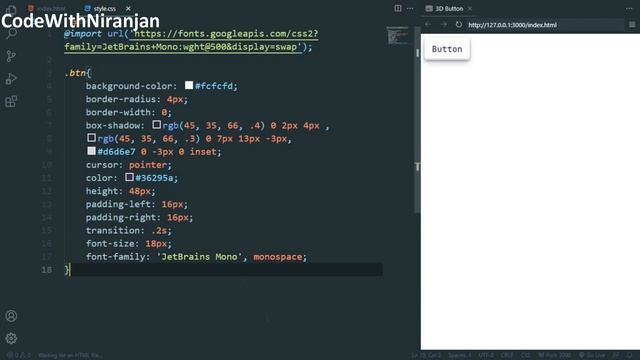 Animated 3d Button Using CSS смотреть онлайн