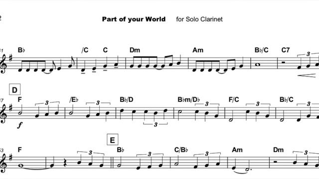 Part of Your World, from The Little Mermaid, for Solo Clarinet смотреть онлайн