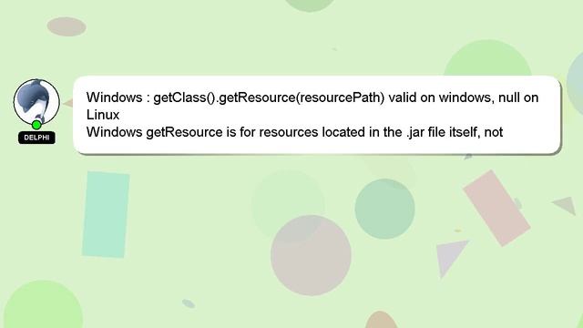 Windows : getClass().getResource(resourcePath) valid on windows, null on Linux смотреть онлайн