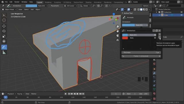 3D Modeling in Blender 2.8 #4 - How to Make Annotations 2. смотреть онлайн