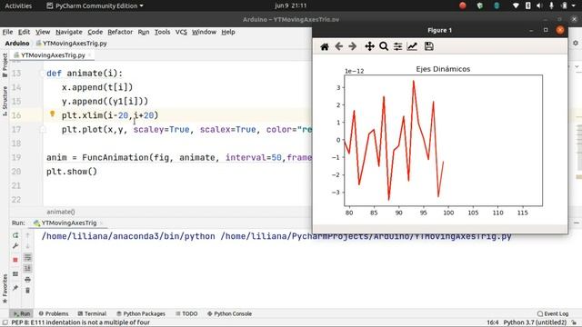 ?️ ¿Cómo desplazar hacia la izquierda una gráfica con animación de Matplotlib? | animation | Python смотреть онлайн