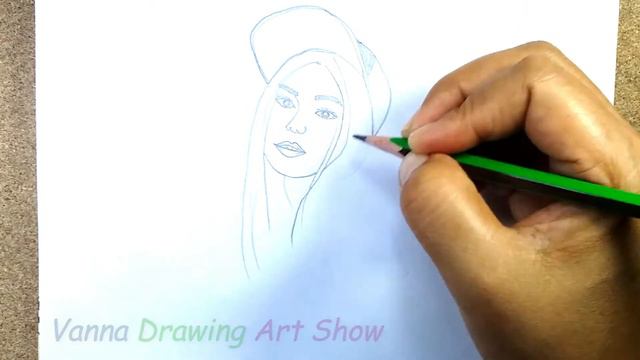 How to draw a model girl wearing cap sketch pencil I Vanna Drawing Art Show смотреть онлайн
