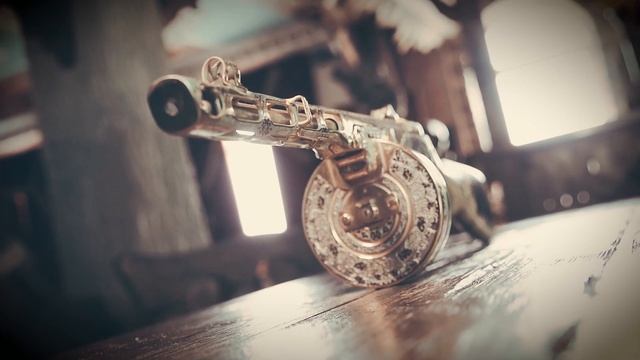 автомат ППШ в Золоте подарок для Руководителя Шефа МИНИСТРА