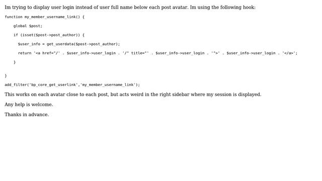 Wordpress: BuddyPress - User Login instead of Full Name смотреть онлайн