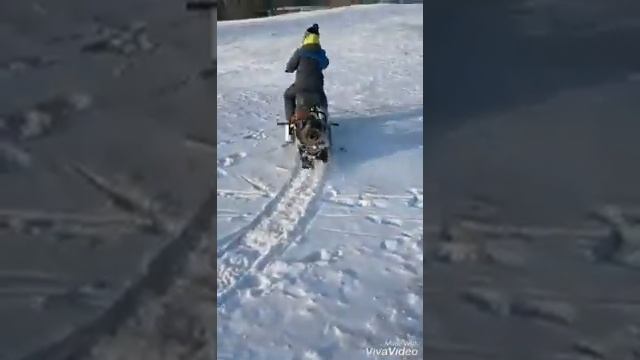 Снегоход из детского снегоката и бензопилы смотреть онлайн