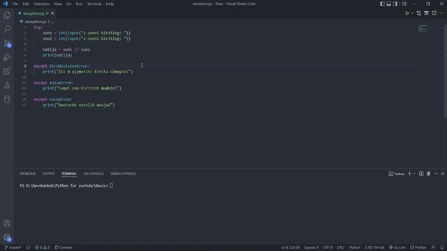 Python asoslari | #22 Try-except смотреть онлайн