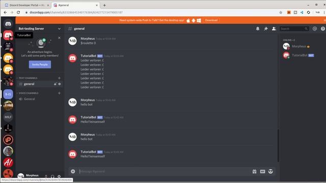 Discord Bots in Python Tutorial #5 - Direkte Nachrichten senden смотреть онлайн