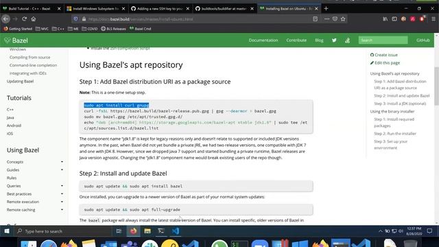 Bazel & Git Demo on Windows Subsystem for Linux (WSL) смотреть онлайн