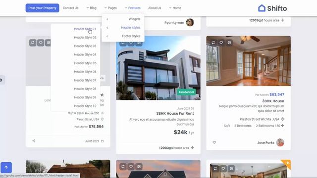 Shifto - Rental Listings Bootstrap 5 HTML Template смотреть онлайн