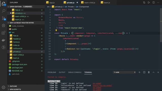 React Router Creating Private Routes #35 смотреть онлайн