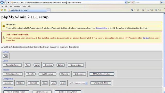 phpMyAdmin XSS Vulnerability смотреть онлайн